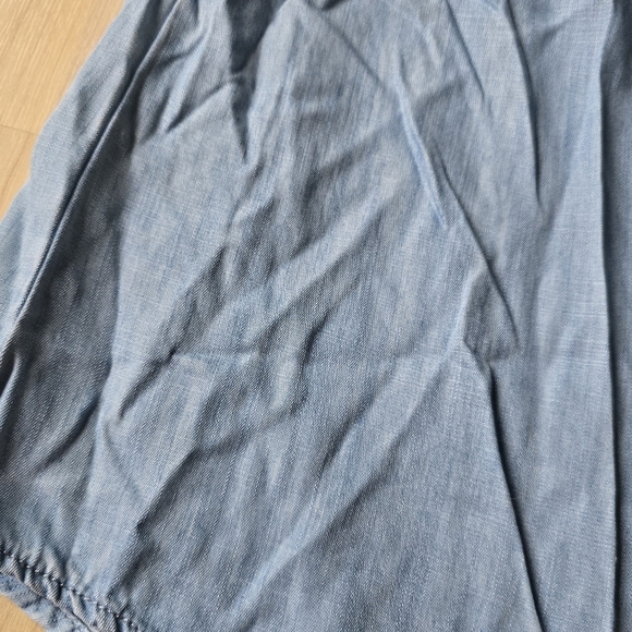 Lulus Light Blue Chambray Off-the-Shoulder Dress Size Medium - Picture 9 of 11